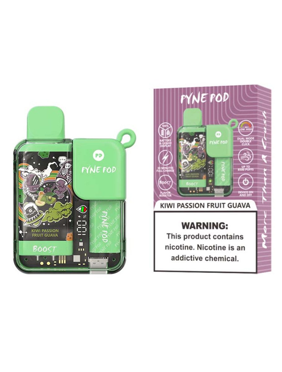 Pyne Pod Boost 8500 Puffs Disposable Vape Pod Box of 5 - Wolfvapes.co.uk-Kiwi Passion Fruit Guava