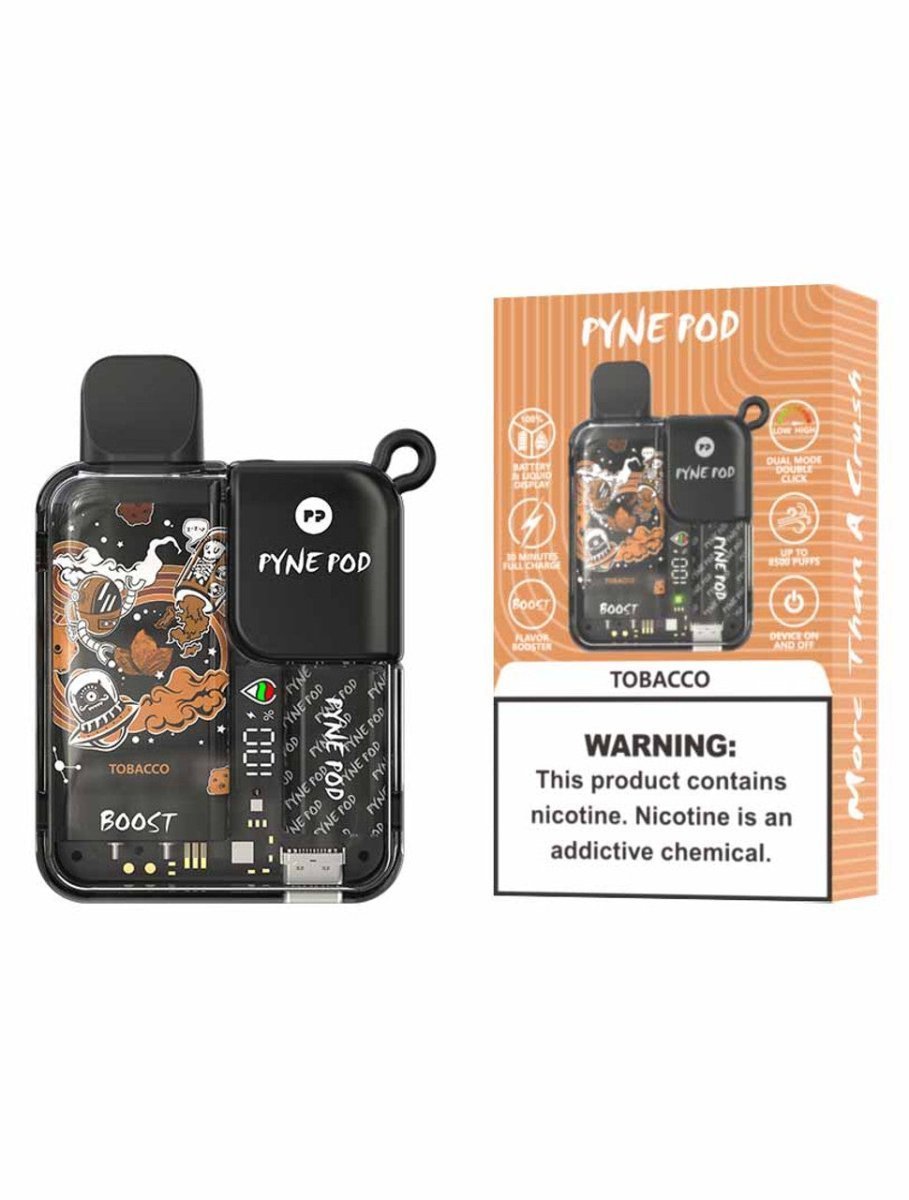Pyne Pod Boost 8500 Puffs Disposable Vape Pod Box of 5 - Wolfvapes.co.uk-Tobacco